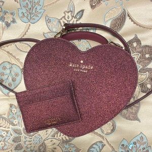 Kate Spade love shack heart purse & matching card holder